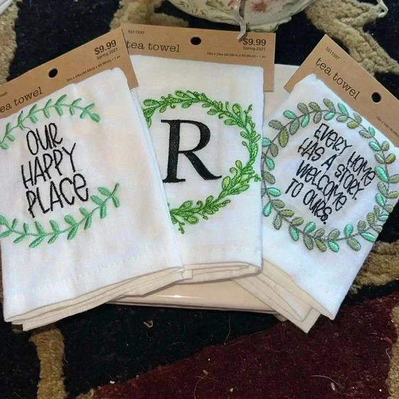 Magnolia Lane 3 Trio of Tea Towels 100% Cotton NWT - Picture 1 of 7
